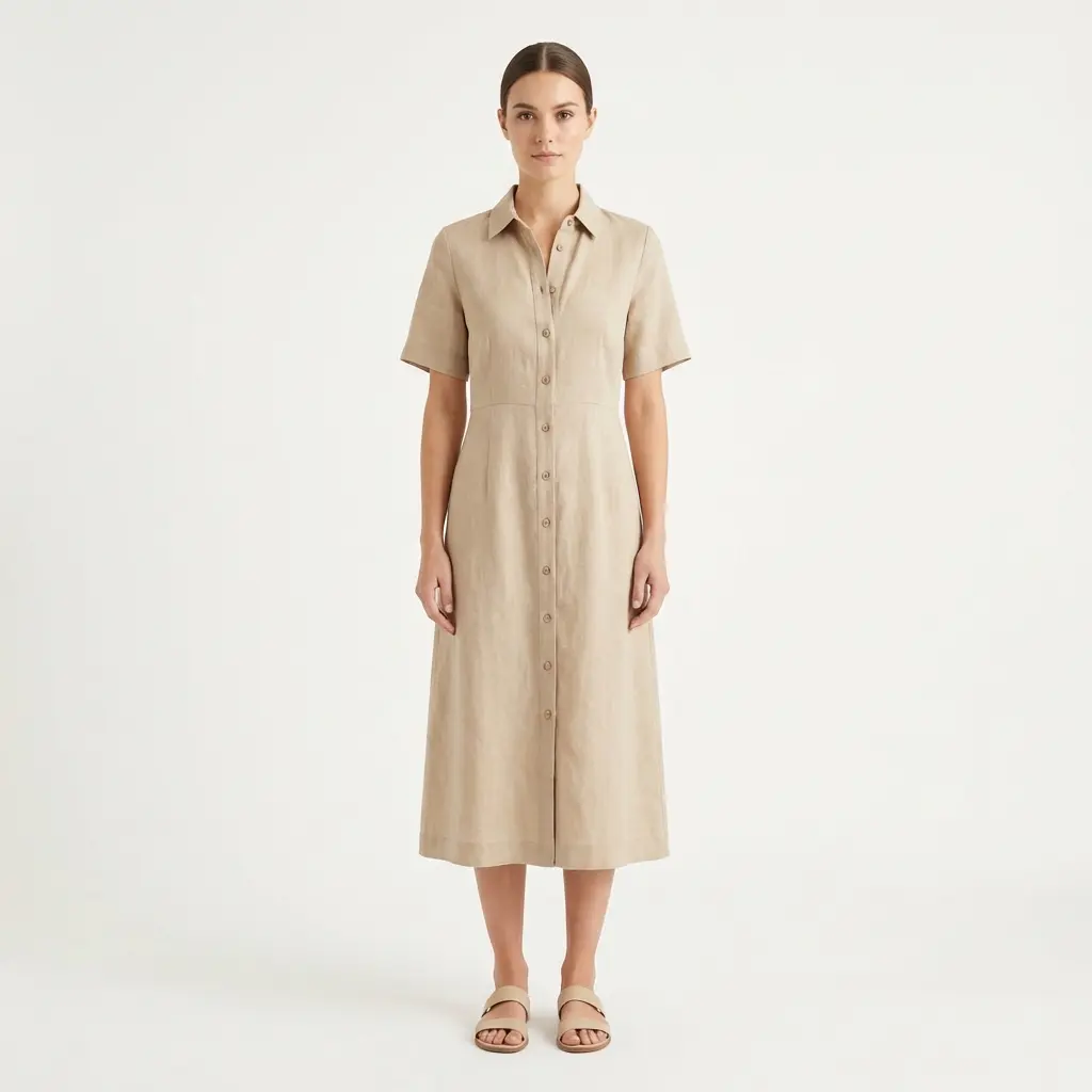Vestido Midi de Lino "Dunas"